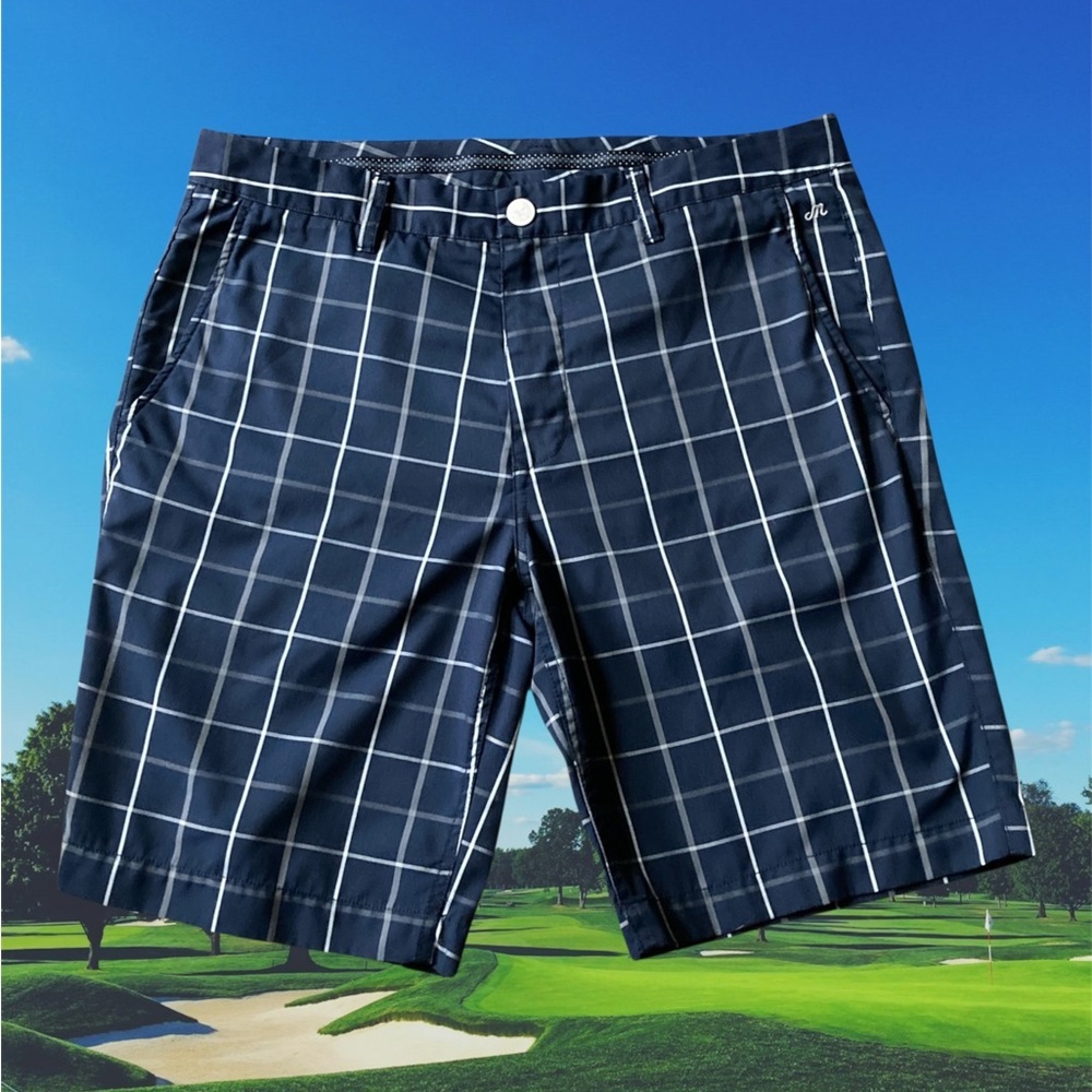 Maide line by Bonobos Navy and White Plaid Golf Shorts Size 34 EUC
